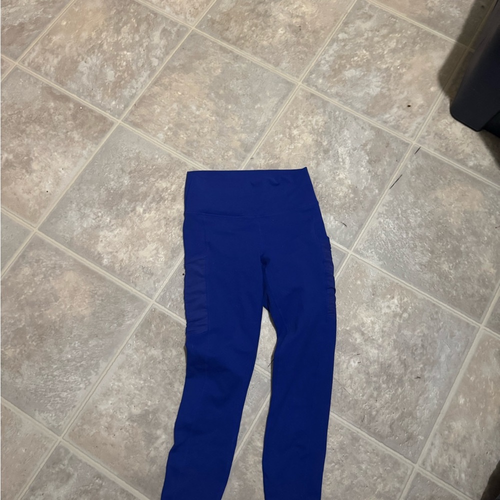 Blue High-Waisted Leggings